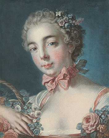 植物头（植物头）`Tête De Flore (Head Of Flora) (1769) by Louis-Marin Bonnet