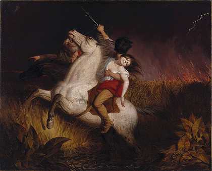 着火的草原`Prairie on Fire (1847) by Charles Deas