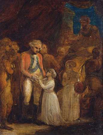 迈索尔苏丹蒂普·萨希布的两个儿子被作为人质移交给康瓦利斯将军`The Two Sons of Tipu Sahib, Sultan of Mysore, Being Handed over as Hostages to General Cornwallis (ca. 1792) by Robert Smirke
