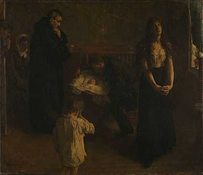 垂死的孩子`The dying Child (1881) by Hans Heyerdahl