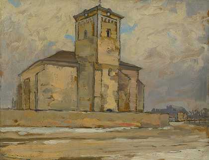 摩尔多瓦教堂`Church in Moldova (1923) by Ľudovít Čordák
