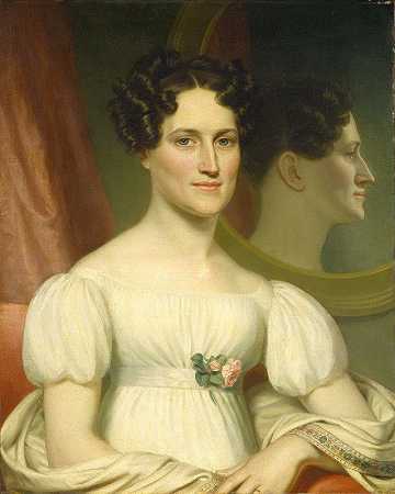 玛丽·埃利斯·贝尔（艾萨克·贝尔夫人）`Mary Ellis Bell (Mrs. Isaac Bell) (c. 1827) by John Vanderlyn
