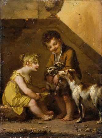 小狗`Puppies (1790s) by Pierre-Paul Prud&;hon