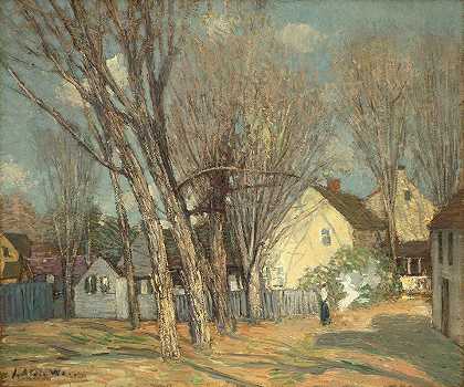 温德姆村`Windham Village (c.1913–14) by Julian Alden Weir