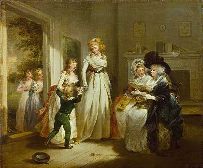 参观寄宿学校`A Visit to the Boarding School (c. 1788) by George Morland