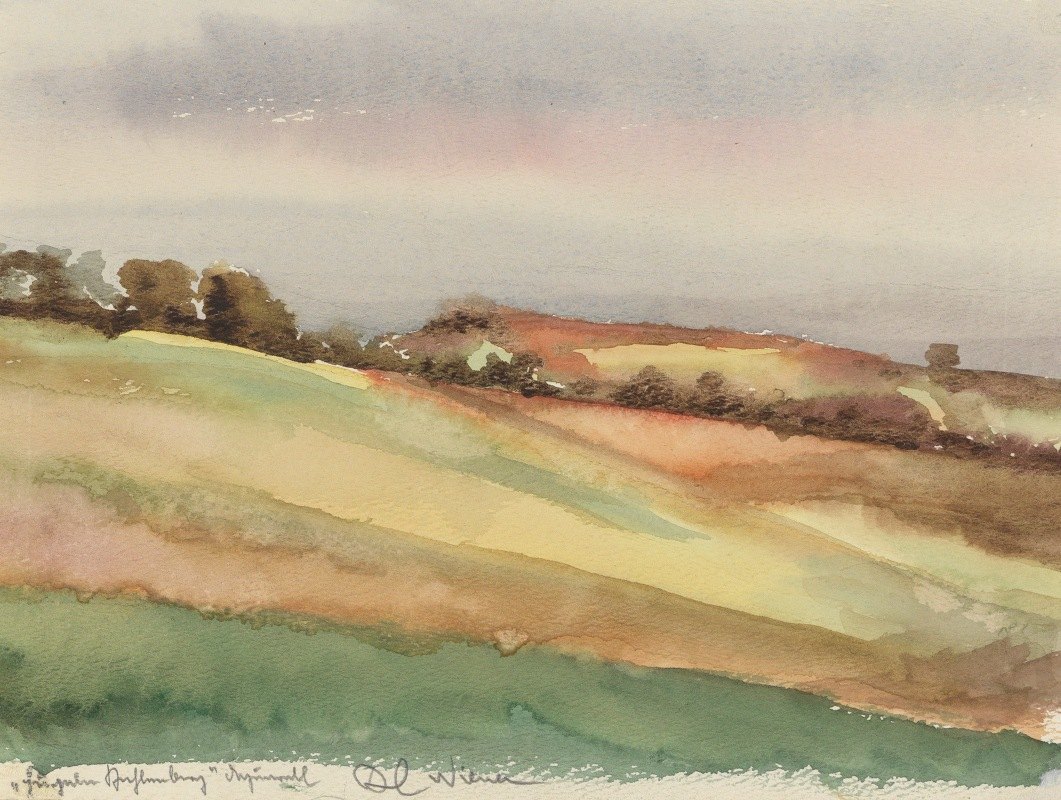 景观（卡伦伯格）`Landschaft (Kahlenberg) (1943) by Karl Wiener