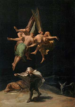 女巫航班`Witches Flight (1798) by Francisco de Goya