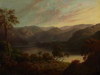 坎伯兰风景区`Landscape view in Cumberland (circa 1820) by John Glover