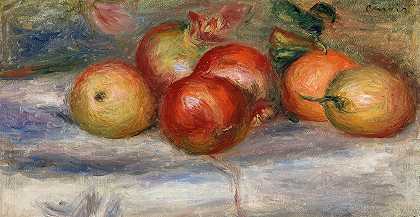 苹果、橙子和柠檬（苹果、橙子和柠檬）`Apples, Orange, and Lemon (Pommes, oranges et citrons) (c. 1911) by Pierre-Auguste Renoir