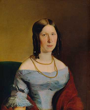 女性肖像`Damenbildnis by Eduard Swoboda