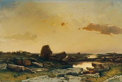 赫尔戈兰`Helgoland (1858) by August Schaeffer von Wienwald