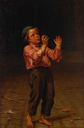 一个好机会`A Sure Catch (1876) by John George Brown