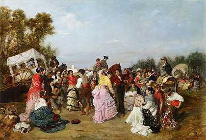 在托里霍斯朝圣会上`At the Torrijos Pilgrimage (1883) by Manuel Cabral Aguado Bejarano