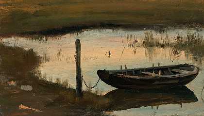 船`Boat by the Shore (1888) by the Shore by Torsten Wasastjerna
