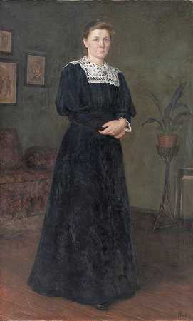 画家安妮·玛丽·汉森`The Painter Ane Marie Hansen (1897) by Holga Reinhard