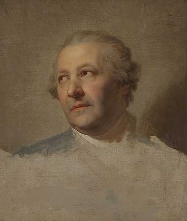 伊斯梅尔·孟的肖像（1688-1764）`Portrait of Ismael Mengs (1688–1764) (1755~60) by Marcello Bacciarelli