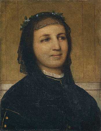 玛格丽塔·安托瓦内特·马尔·舍马尔肖像`Bildnis Margaretha Antoinette Mähly~Schermar (1865) by Arnold Böcklin