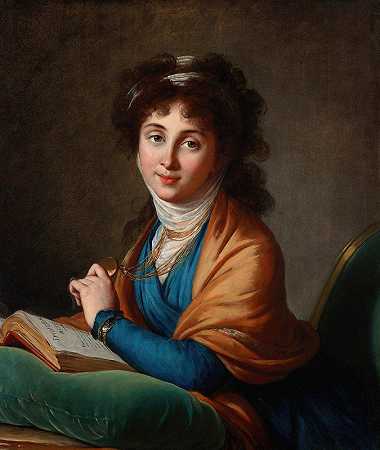 娜塔莉亚·扎哈罗夫娜·科利切娃肖像，née Hitrovo`Portrait of Natalia Zakharovna Kolycheva, née Hitrovo (1799) by Elisabeth Louise Vigée Le Brun