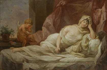 女演员安娜·兰佩尔的肖像（公元1800年）`Portrait of Anna Lampel (d. 1800), actress (1800) by Marcello Bacciarelli