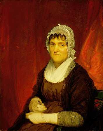 瑞秋·范德比克肖像`Portrait of Rachel Van der Beek (circa 1807~1812) by John Wesley Jarvis