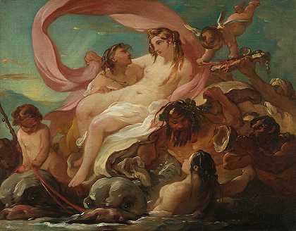 维纳斯从海上升起`Venus Emerging from the Sea (circa 1754~1755) by Joseph-Marie Vien
