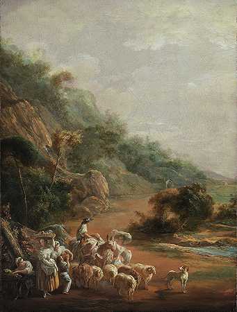村民场景（片段）`Scene with Villagers (fragment) (1786) by Luis Paret y Alcázar