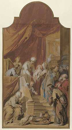庙里的命令`De Opdracht in de tempel (1746) by Jacob de Wit
