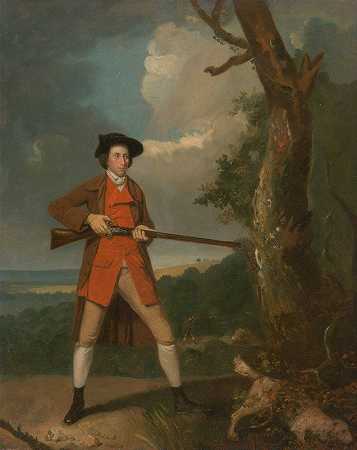 一个运动员的肖像，可能是罗伯特·雷纳`Portrait of a sportsman, possibly Robert Rayner (ca. 1770) by Henry Walton