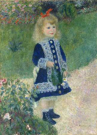拿着水壶的女孩`A Girl with a Watering Can (1876) by Pierre-Auguste Renoir