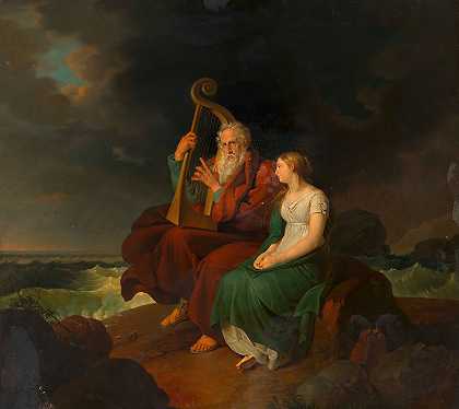 奥西安和马尔维纳`Ossian and Malvina (after 1821) by Johann Peter Krafft
