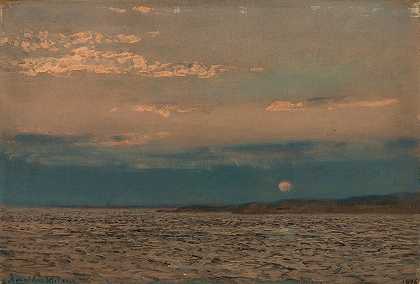 晚上好鲸鱼们`Aften, Hvaler (1896) by Amaldus Nielsen