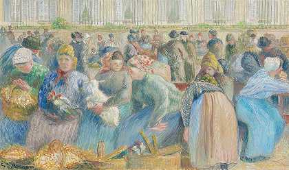 鸡蛋市场`Le Marché aux oeufs (circa 1884) by Camille Pissarro