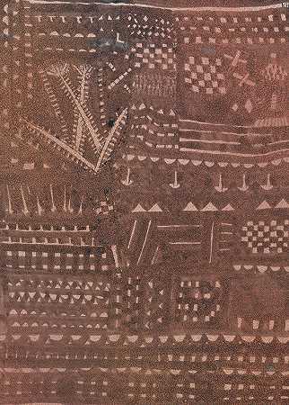 以皮革挂毯的方式`In the Manner of a Leather Tapestry (1925) by Paul Klee