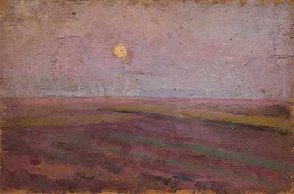 百合景观`Lily landscape (1907) by Tadeusz Makowski