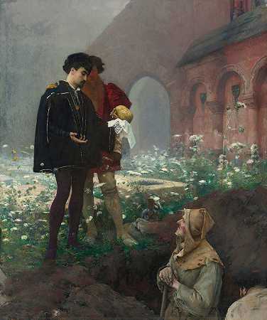 哈姆雷特和掘墓人`Hamlet Et Les Fossoyeurs (1884) by Pascal-Adolphe-Jean Dagnan-Bouveret