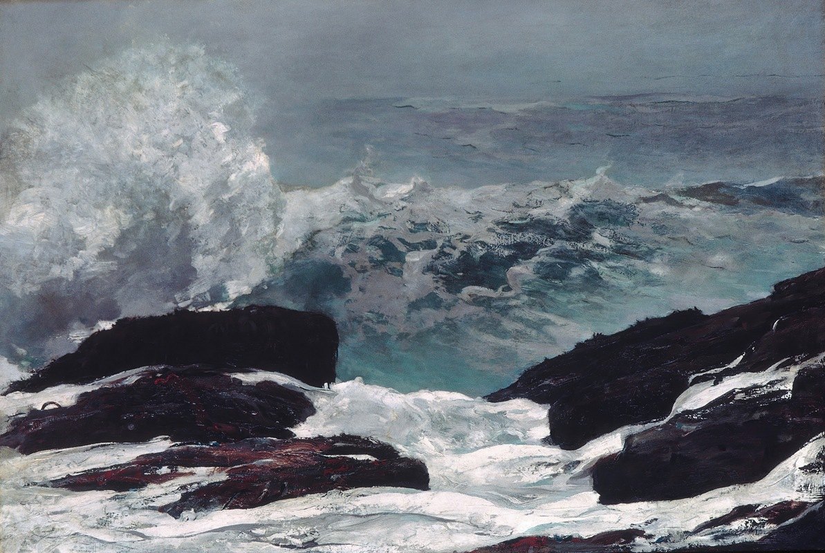 缅因州海岸`Maine Coast (1896) by Winslow Homer