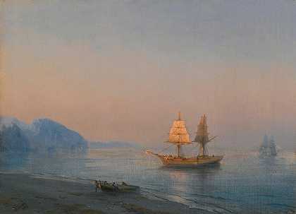 雅尔塔的早晨`Morning In Yalta (1880) by Ivan Konstantinovich Aivazovsky