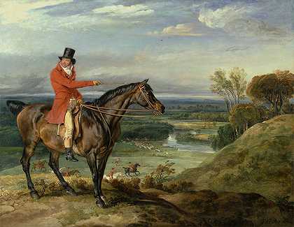 提奥菲卢斯·列维特和他最喜欢的猎人`Theophilus Levett and a Favorite Hunter (1817) by James Ward