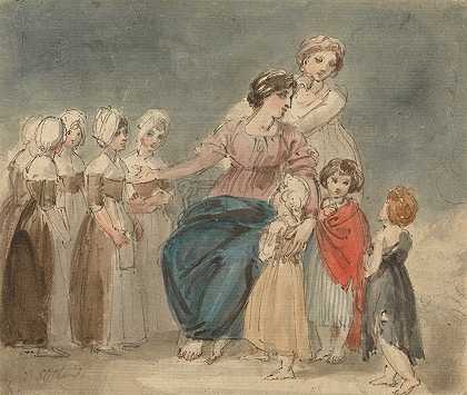 慈善儿童和小流浪汉`Charity Children and Little Vagabonds by Thomas Stothard