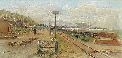 泽西水道`Uferbahn auf Jersey (1888) by Theodor Von Hörmann