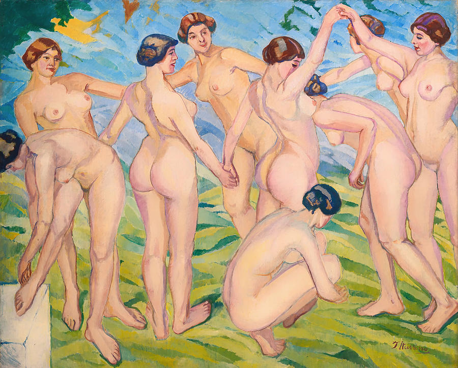 裸体女人围成一圈跳舞`Nude Women Dancing in a Ring
