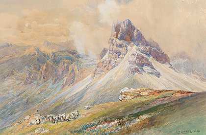 来自白云石`From the Dolomites by Edward Theodore Compton
