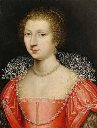 一位女士的肖像`Portrait of a Lady by Circle of Claude Déruet
