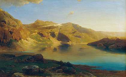 阿尔卑斯山`Alpensee by Eduard Peithner von Lichtenfels