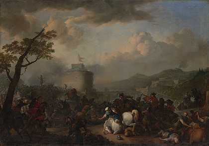 战场`Battle Scene (1671) by Johannes Lingelbach