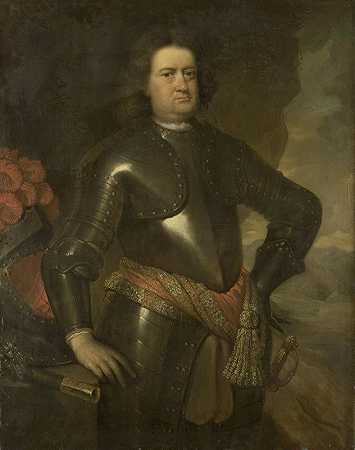 军官画像`Portrait of a Military Officer (1670 ~ 1728) by Johannes Vollevens