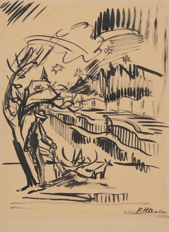 休息牧民`Resting Herdsman (1943–1944) by Arnold Peter Weisz-Kubínčan