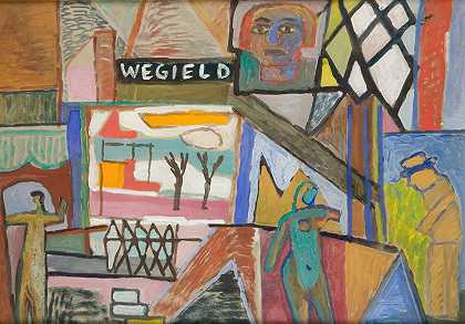 题词为#WEGIELD和#`Kompozycja z napisem ;WEGIELD (1935) by Sasza Blonder