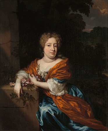 彼得罗内拉·杜努瓦肖像`Portrait of Petronella Dunois (1677 ~ 1685) by Nicolaes Maes