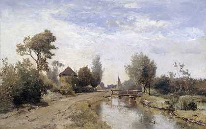 科尔滕霍夫附近的景观`Landscape near Kortenhoef (1877) by Paul Joseph Constantin Gabriël